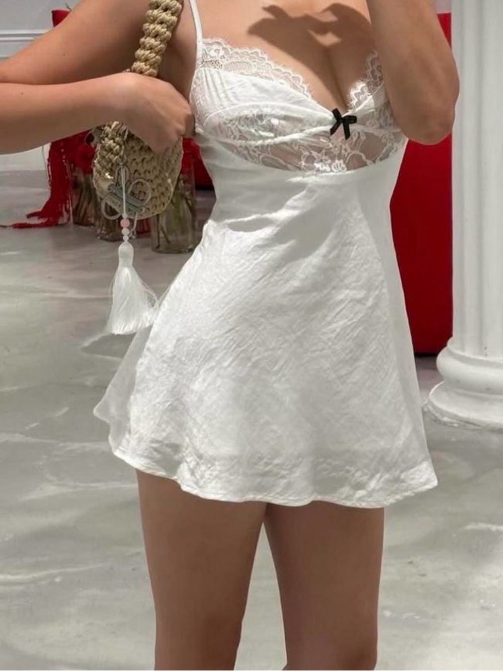 Silk Lace Slip Dress